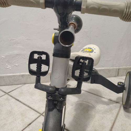 Momi Loris 4-in-1 balance bike used, gray yellow with horn