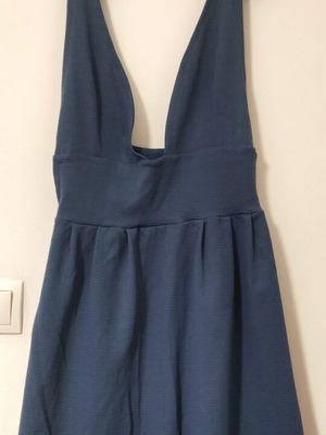 Καλοκαιρινό φόρεμα mini βαμβακερό μπλε Musa one size σαν καινούργιο