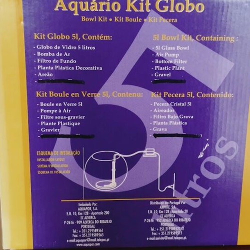 Fish bowl with Aquapor equipment new 5 liters