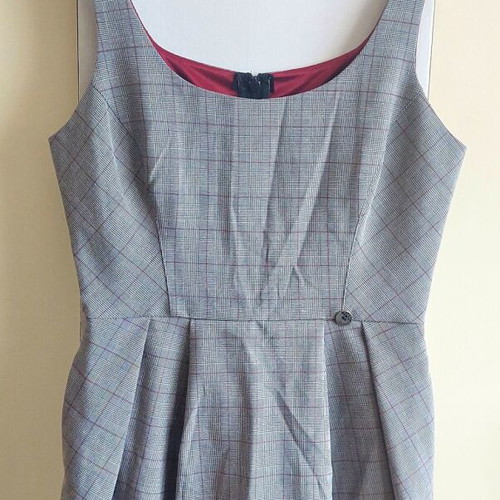 BSB dress, gray checkered, size Medium
