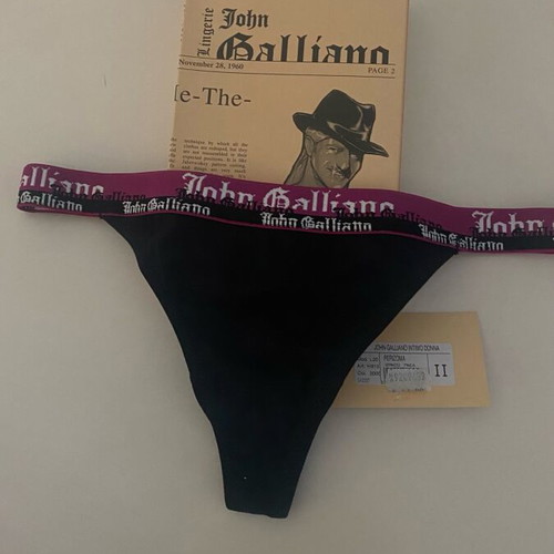 John Galliano black women's underwear set new with push up bra 75C and thong M