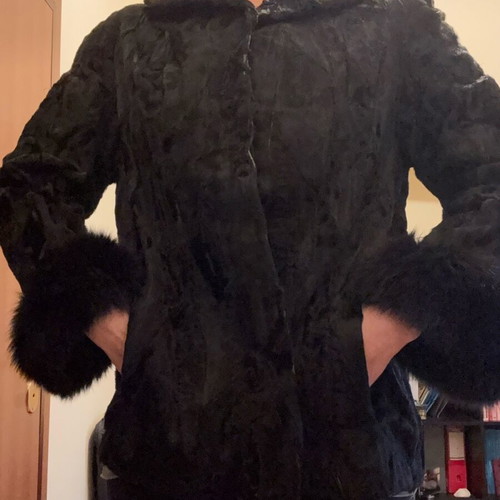 Fur coat natural astrakhan black like new