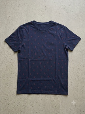 Men's T-shirt dark blue with pineapple print like new