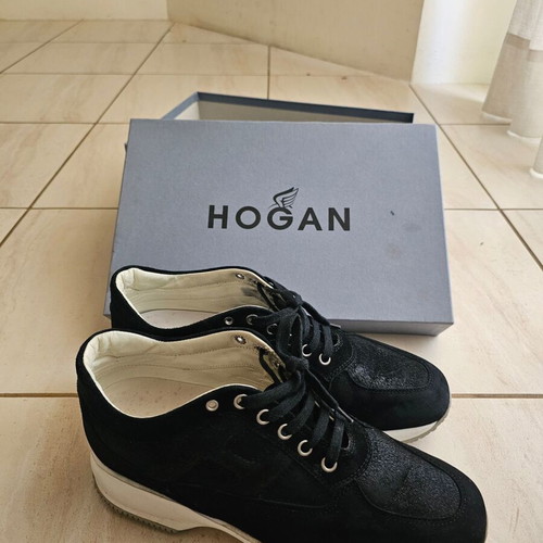 Hogan Interactive Leather Sneakers size 39.5 like new black