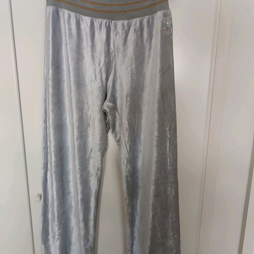 Pinco velour pants like new, size L (fits M), gray-silver