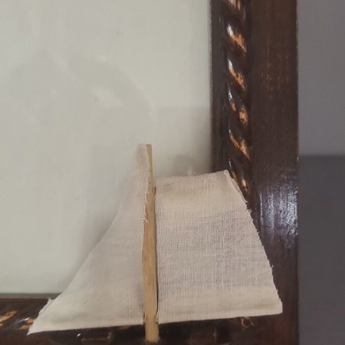 Wooden frame with ship used