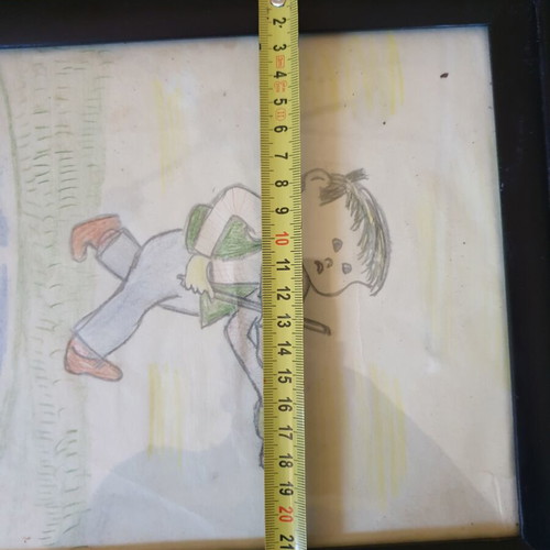 Small painting boy with violin used