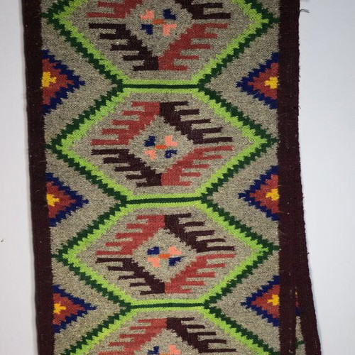 Vintage Kilim Runner with Geometric Patterns like new