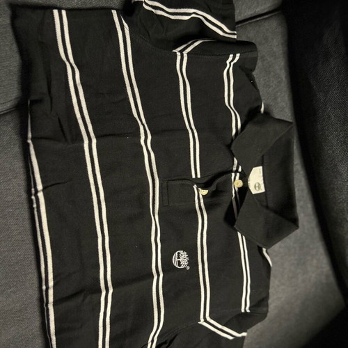 Timberland men's striped black short-sleeve polo like new