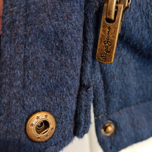 Pepe Jeans coat like new, blue, size Large, 100% wool