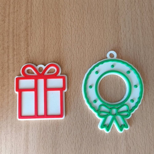 Pack of 14 Christmas ornaments from 3D printer, new