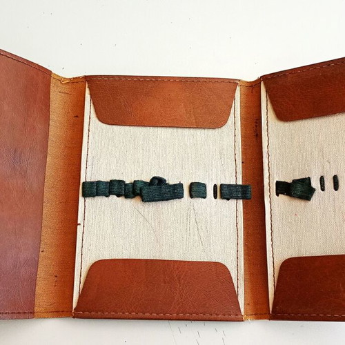 Vintage 80's Greek Leather Cassette Case Paxos Battle of the Planets like new