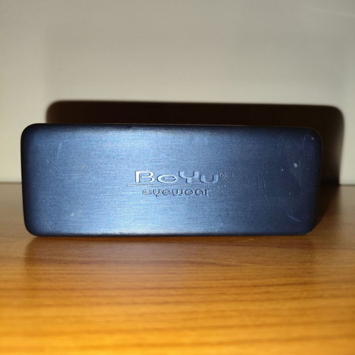 BeYu eyeglasses like new with case, brown tortoiseshell and blue tint