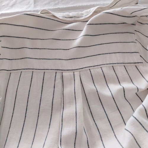 Dress M&S linen striped blue and off white size L/XL like new
