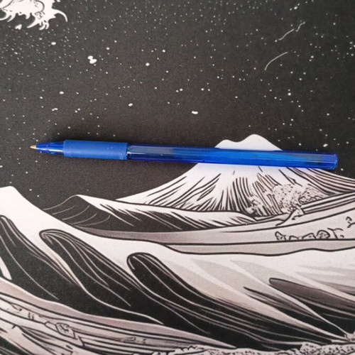 Blue pen used
