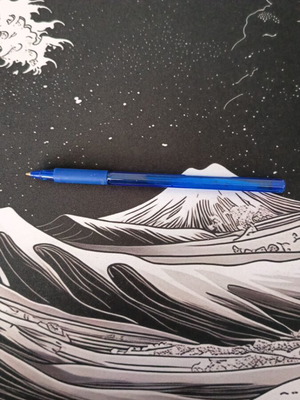 Blue pen used