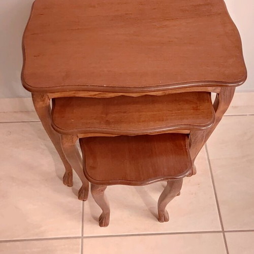 Wooden side tables like new, set of three