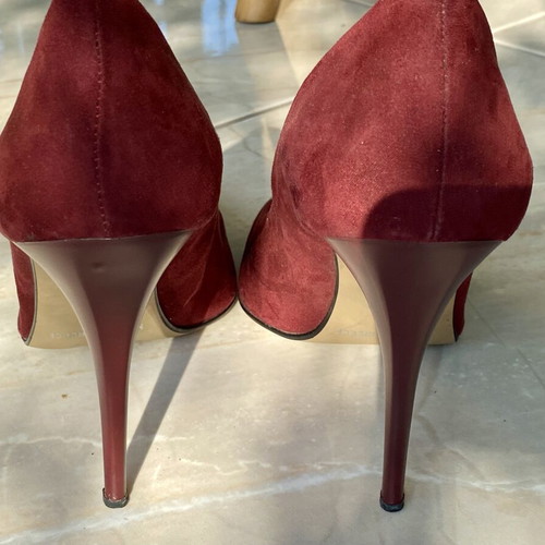 Linea Collection Stiletto high heels used, size 39, burgundy suede
