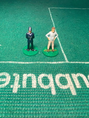 Vintage Subbuteo Police Officer and Coach used 1950-60