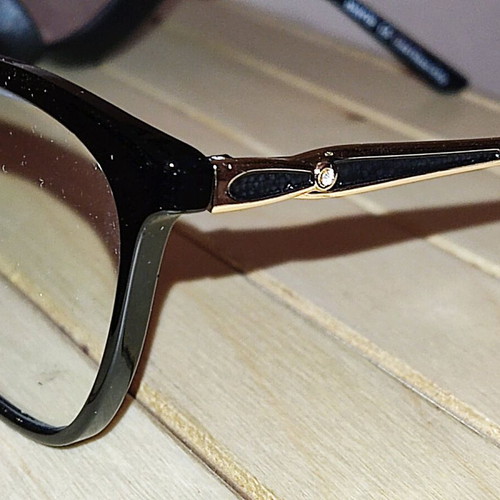 Valerio eyeglasses new, black with gold frame