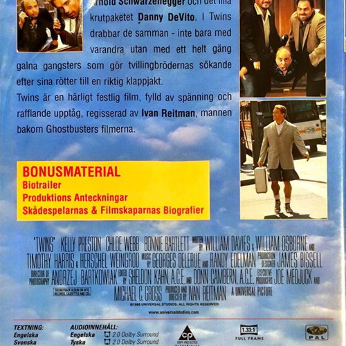 Twins DVD comedy movie used with English subtitles