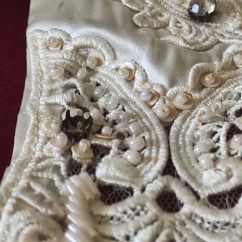Handmade women's ties, pearl necklace tie and satin lace tie
