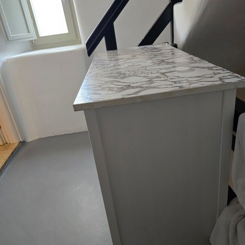 IKEA HEMNES 3-Drawer Chest used, white with faux-marble top