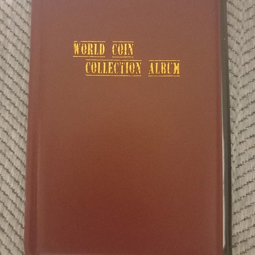 Coin collection album new, 120 slots, bordeaux color