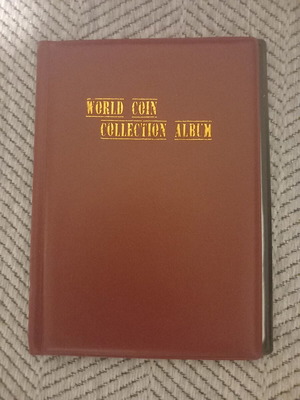 Coin collection album new, 120 slots, bordeaux color