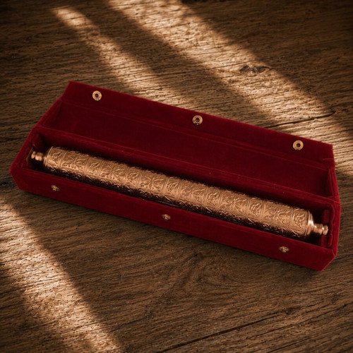 Metal Document Case like new with red velvet box