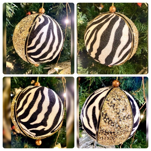 Fabric ball animal print new, black and white
