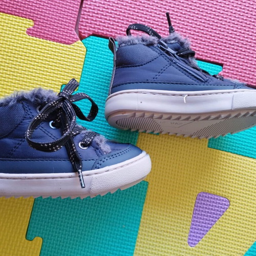 Zara fur boots used, blue, size 21