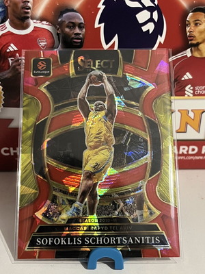 2025/26 Panini Select Euroleague Sofoklis Schortsanitis Red Cracked Ice card #22