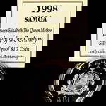  1998 SAMOA -Lady of the Century, Presentation of Shamrock  ** Silver Proof ** coin w COA