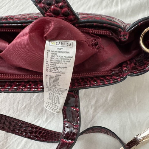 Carpisa Large Burgundy Bag Croc Effect like new