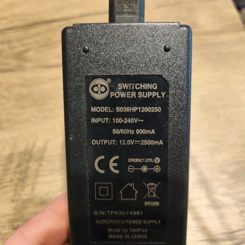 Transformer 12V 2500mA used, DC 12V