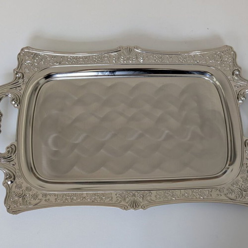 Vintage INOX serving tray used, Twin Bird Made in Japan