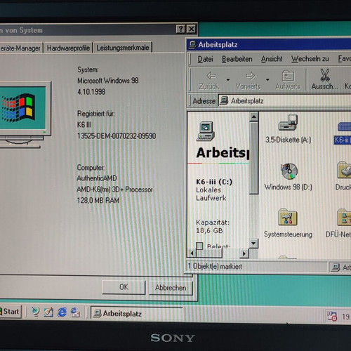 AMD K6-III Retro PC with ASUS P5A motherboard