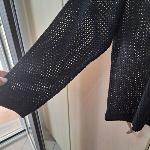 Black perforated women's sweater new, size M
