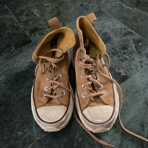 Converse Run Star Hike High leather sneakers used, size 37 brown