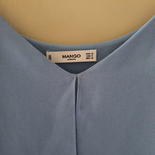 Mango light blue turquoise layered summer dress, size M