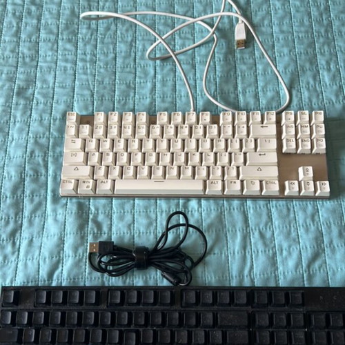 Motospeed and Cooler Master keyboards used, mechanical with RGB