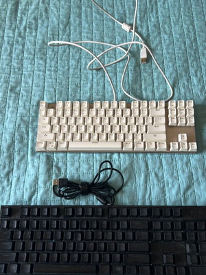 Motospeed and Cooler Master keyboards used, mechanical with RGB