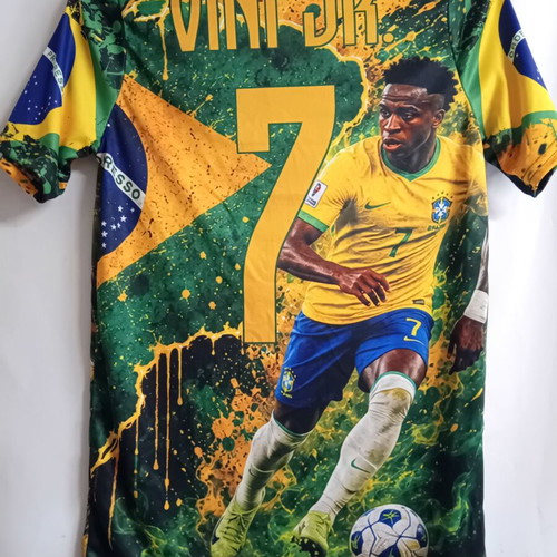 Vinicius Jr. 7 Brazil acrylic commemorative T-shirt