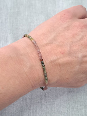 Bracelet with natural tourmalines and silver, new, handmade