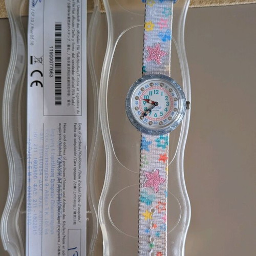 Flik Flak Swiss Made kids watch with fabric strap and box new, pink