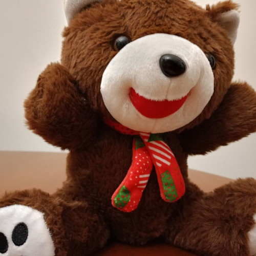 Argoodaki Plush Bear with Red Scarf like new