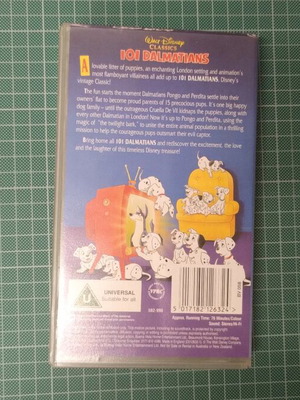 VHS tape 101 Dalmatians used from Disney with subtitles
