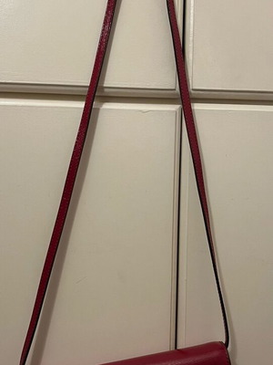 Michael Kors leather shoulder bag new, red-bordeaux with gold details