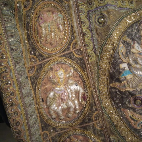 Burma embroidered textile painting like new